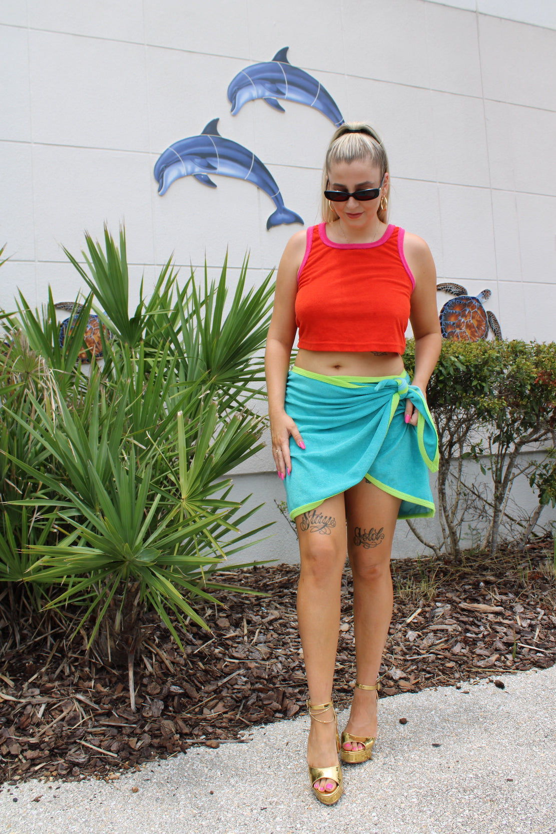 Coconut Girl Wrap Skirt - Macaw Blue